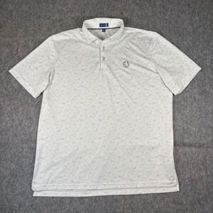 Stitch Golf Polo Shirt Men's XL Short Sleeve White Geometric Berkley Hills